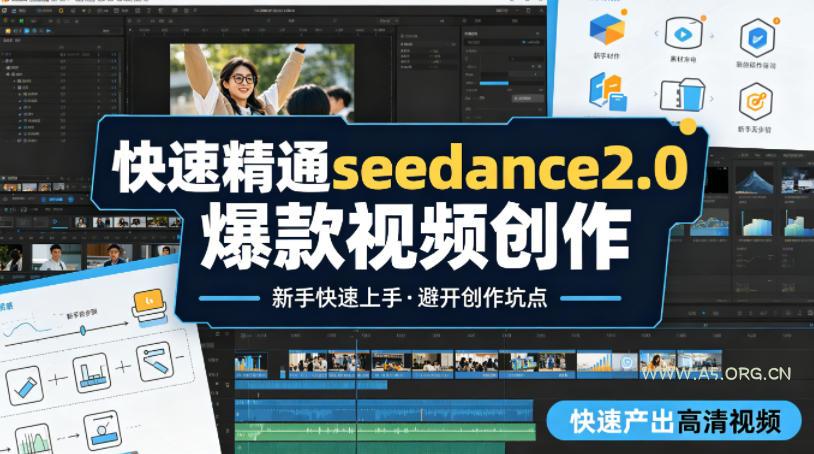 快速精通seedance2.0爆款视频创作，快速产出高清视频，避开大量创作坑点，新手也能快速上手-A5资源网