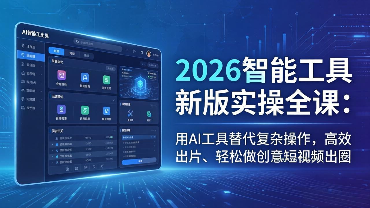 2026智能工具新版实操全课：用AI工具替代复杂操作，高效出片、轻松做创意短视频出圈-A5资源网