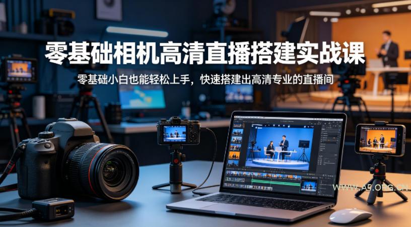 零基础相机高清直播间搭建实战课,小白也能轻松上手,快速搭建出高清专业的直播间 - A5资源网 零基础相机高清直播间搭建实战课,小白也能轻松上手,快速搭建出高清专业的直播间
