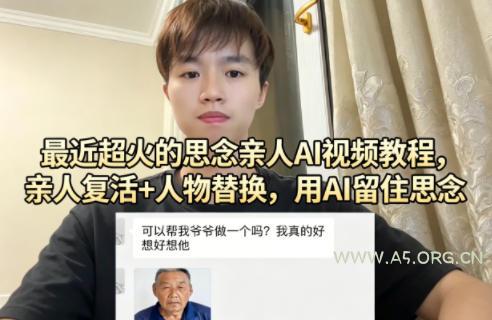 最近超火的思念亲人AI视频教程，亲人复活+人物替换，用AI留住思念-A5资源网