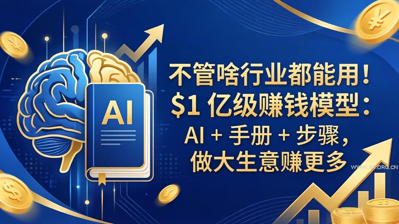 不管啥行业都能用！$1 亿级赚钱模型：AI + 手册 + 步骤，做大生意赚更多-A5资源网