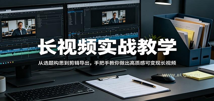 长视频实战教学，从选题构思到剪辑导出，手把手教你做出高质感可变现长视频-A5资源网