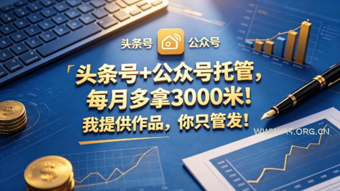 头条号+公众号托管，每月多拿3000米！我提供作品，你只管发！【揭秘】-A5资源网