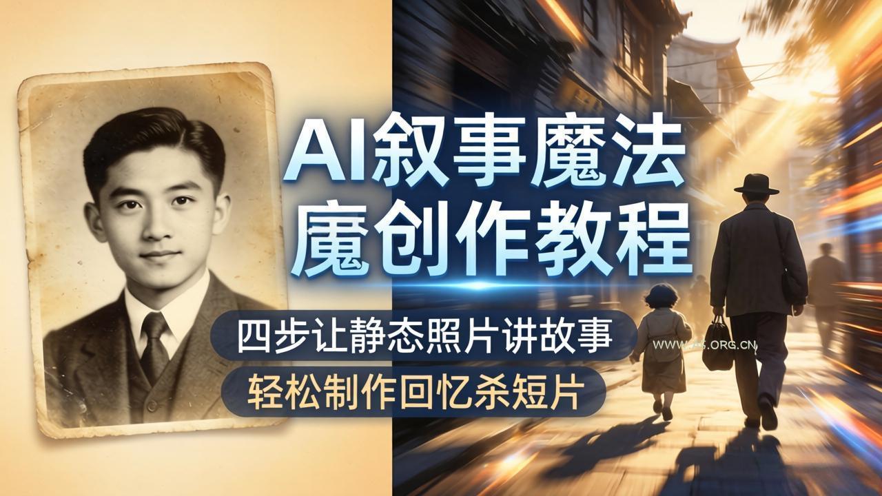 AI叙事魔法创作教程，四步让静态照片讲故事，老照片修复加动态特效，轻松制作回忆杀短片-A5资源网