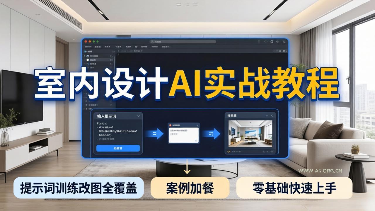 2026室内设计AI实战教程，提示词训练改图全覆盖，搭配案例加餐，零基础也能快速上手-A5资源网