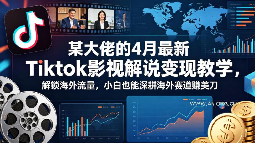 某大佬的4月最新Tiktok影视解说变现教学，解锁海外流量，小白也能深耕海外赛道賺美刀-A5资源网