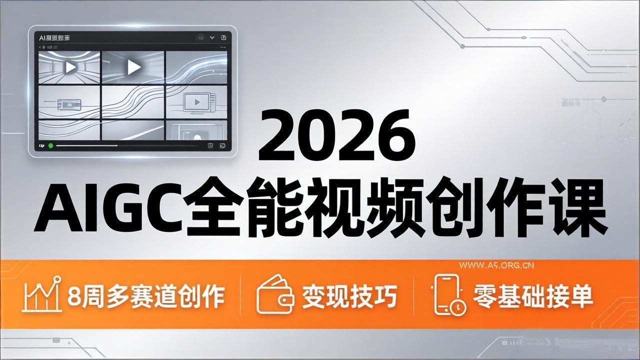 2026AIGC全能视频创作课，8周吃透多赛道创作+变现，零基础也能高效出片接单-A5资源网
