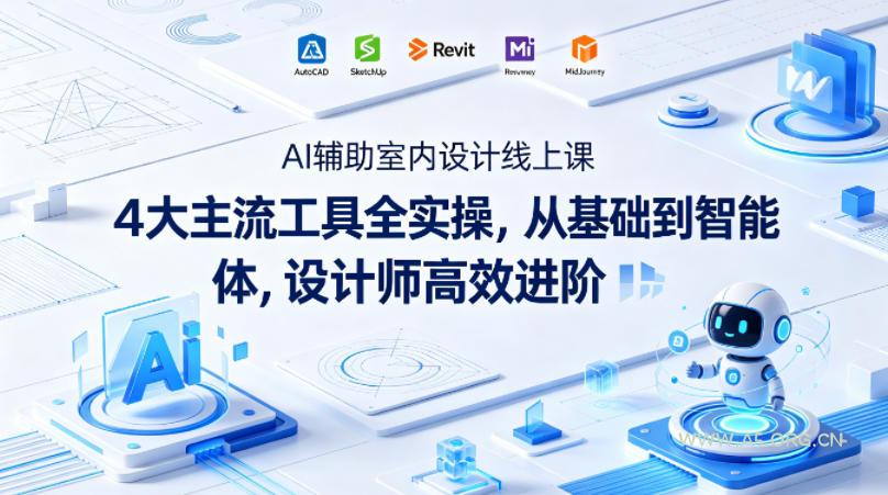 AI辅助室内设计线上课｜4大主流工具全实操，从基础到智能体，设计师高效进阶-A5资源网