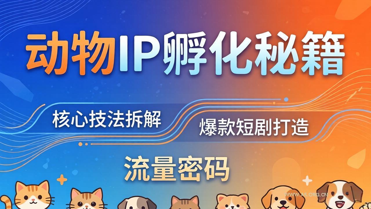 动物IP孵化全套秘籍，三大核心技法拆解，打造爆款萌宠短剧，轻松拿捏赛道流量密码-A5资源网