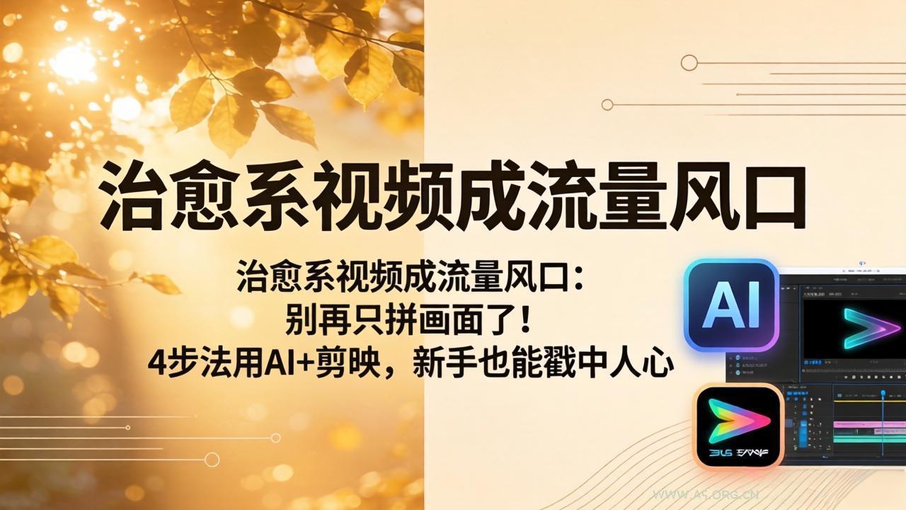 治愈系视频成流量风口：别再只拼画面了！4步法用AI+剪映，新手也能戳中人心-A5资源网