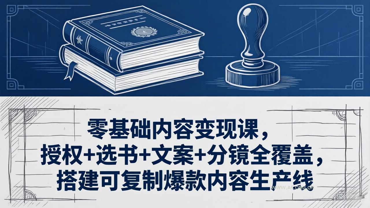 零基础内容变现课，授权+选书+文案+分镜全覆盖，搭建可复制爆款内容生产线-A5资源网