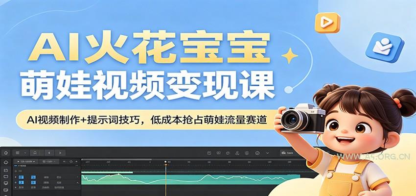 AI火花宝宝萌娃视频变现课：AI视频制作+提示词技巧，低成本抢占萌娃流量赛道-A5资源网