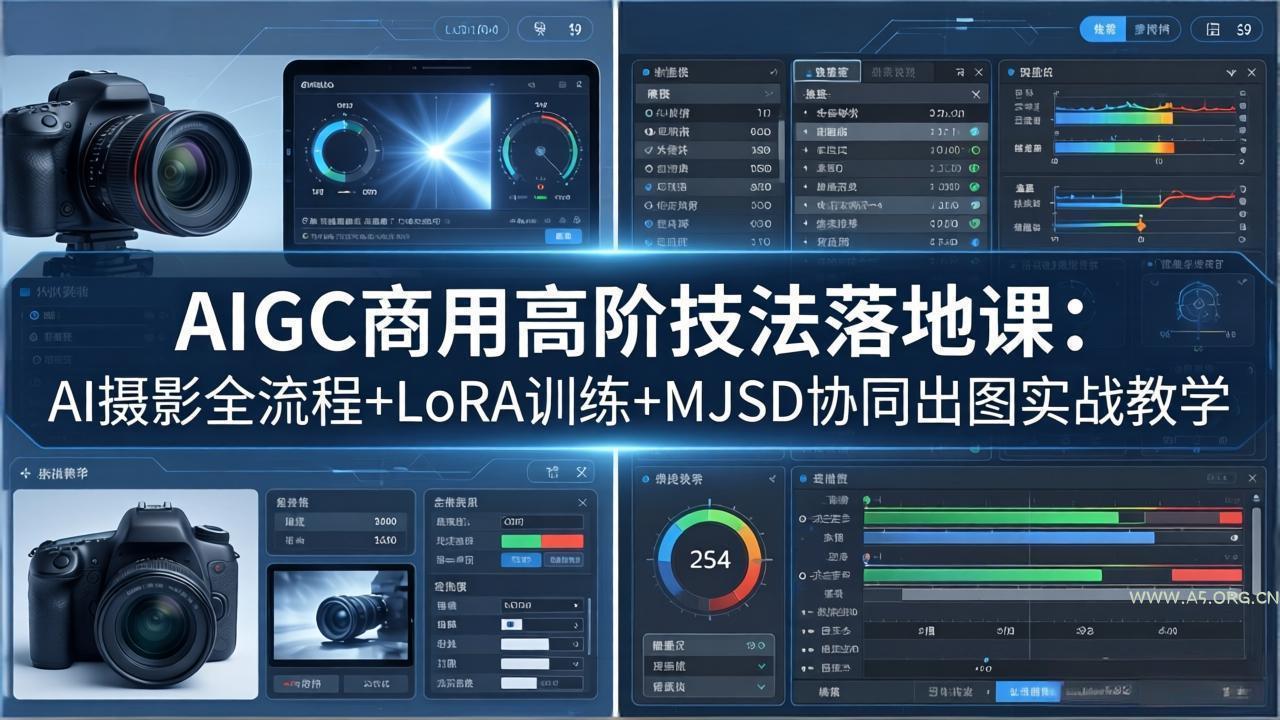 AIGC商用高阶技法落地课：AI摄影全流程+LoRA训练+MJSD协同出图实战教学-A5资源网