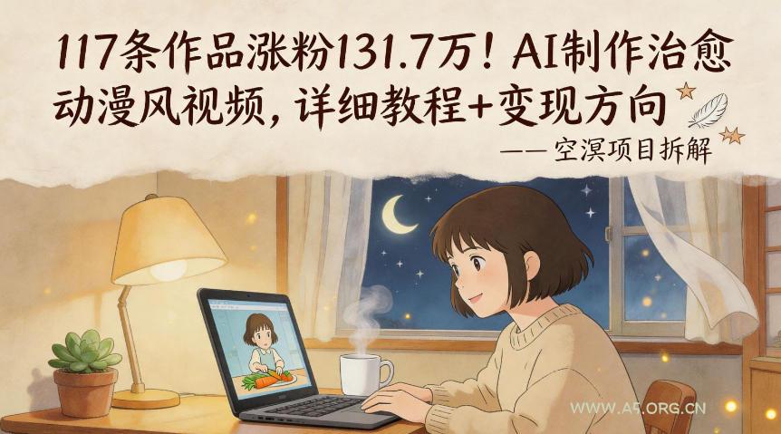 117条作品涨粉131.7W！AI制作治愈动漫风视频，详细教程+变现方向-A5资源网