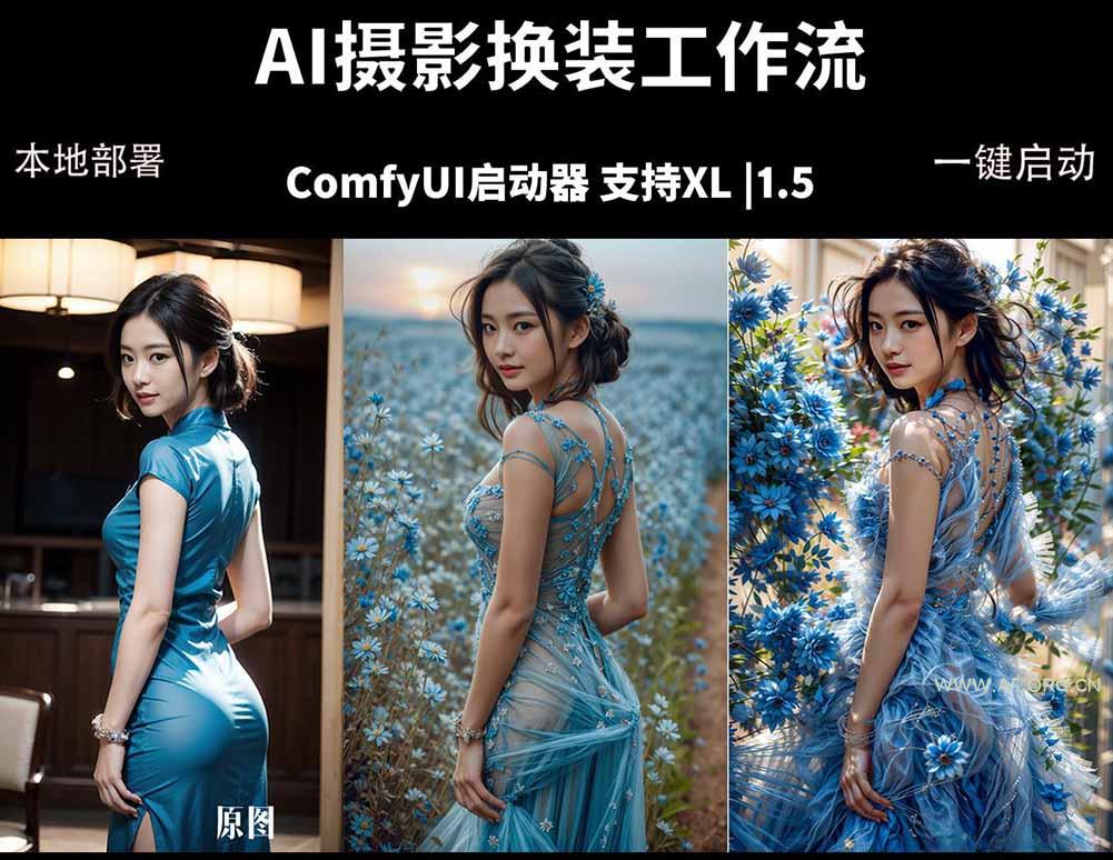 ComfyUI人像写真摄影工作流：本地一键部署，换装换场景换脸全搞定，影楼效率翻倍-A5资源网