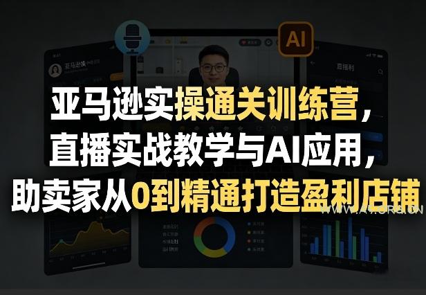 亚马逊实操通关训练营，直播实战教学与AI应用，助卖家从0到精通打造盈利店铺(更新4月29日)-A5资源网