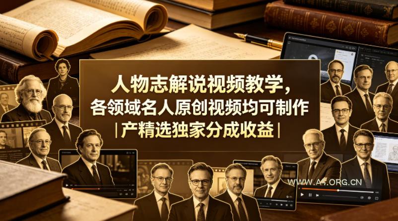 人物志解说视频教学，各领域名人原创视频均可制作丨精选独家分成收益(更新0430)-A5资源网