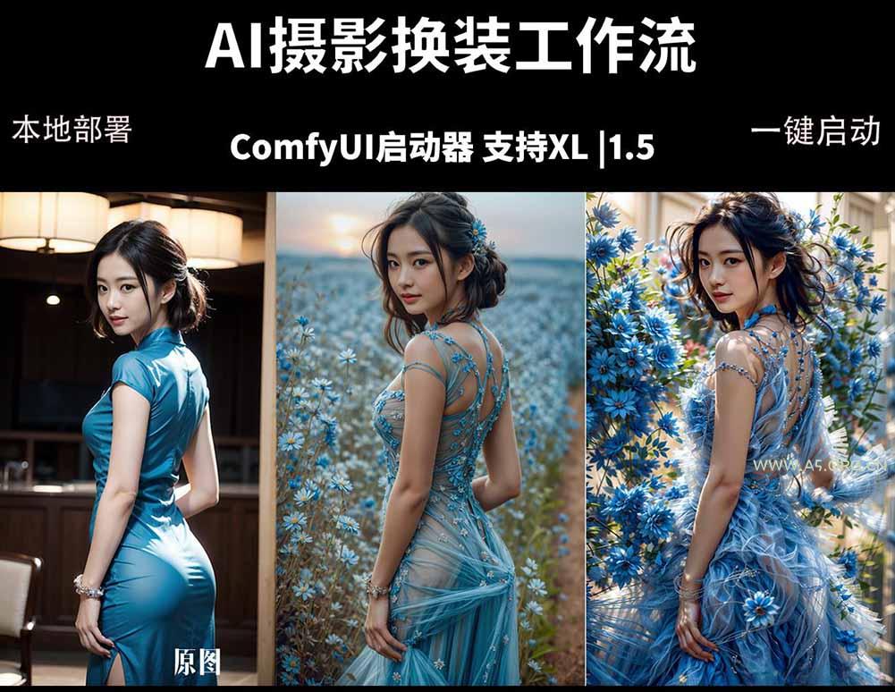 ComfyUI人像写真摄影工作流：本地一键部署，换装换场景换脸全搞定，影楼效率翻倍 - A5资源网