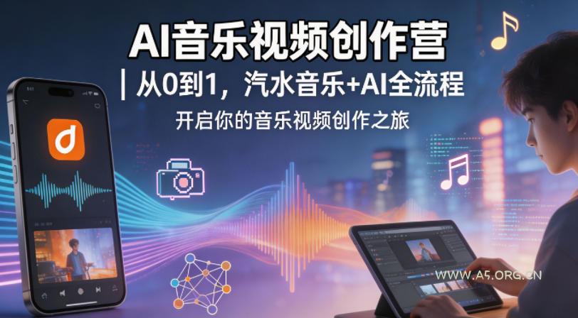 AI音乐视频创作营｜从0到1，汽水音乐+AI全流程，开启你的音乐视频创作之旅-A5资源网