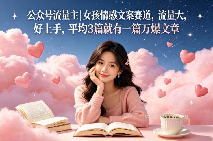 公众号流量主女孩情感文案赛道，流量大，好上手，平均3篇就有一篇万爆文章-A5资源网