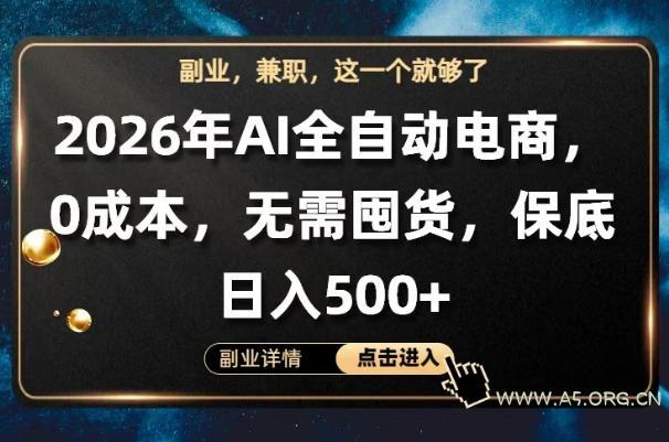 AI全自动电商，全流程托管，0成本操作，无需囤货，保底日入500+【揭秘】-A5资源网