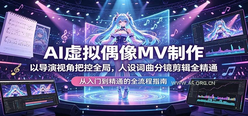 AI虚拟偶像MV制作：以导演视角把控全局，人设词曲分镜剪辑全精通-A5资源网