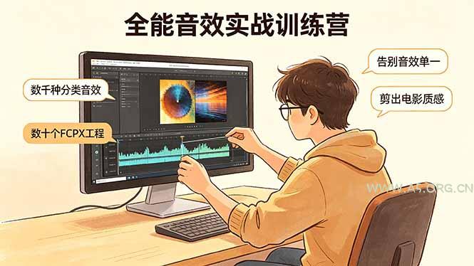 全能音效实战训练营：数千种分类音效+数十个FCPX工程，告别音效单一，剪出电影质感-A5资源网