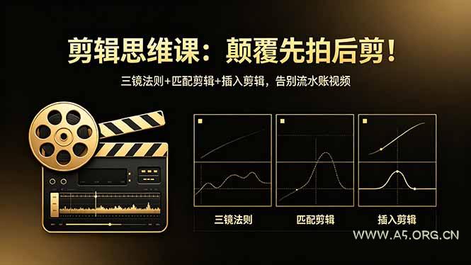 剪辑思维课：颠覆先拍后剪！三镜法则+匹配剪辑+插入剪辑，告别流水账视频-A5资源网
