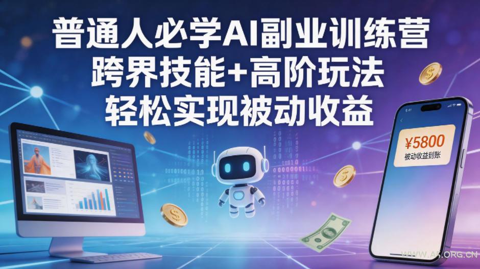 普通人必学AI副业训练营跨界技能+高阶玩法轻松实现被动收益-A5资源网