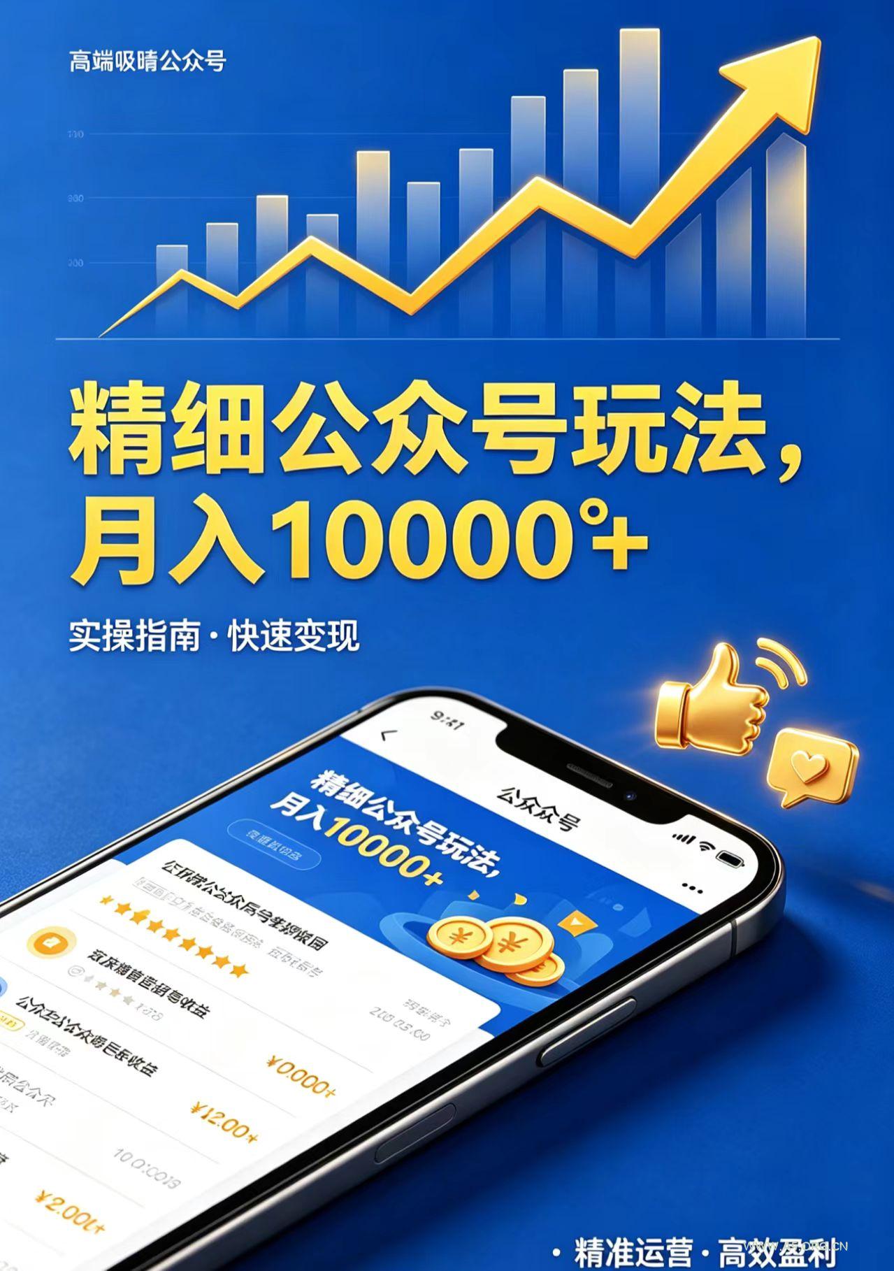 精细公众号玩法，月入10000+，实操指南，快速变现-A5资源网