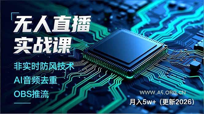 无人直播实战课(更新5月02-兼职项目-A5资源网