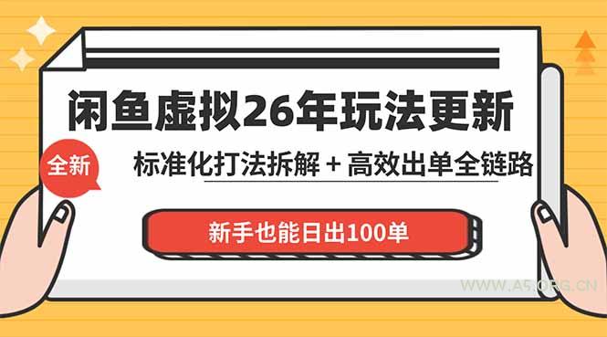 闲鱼虚拟从0到1系统化运营课程：标准化打法拆解 + 高效出单全链路教学，新手也能日出100单-A5资源网