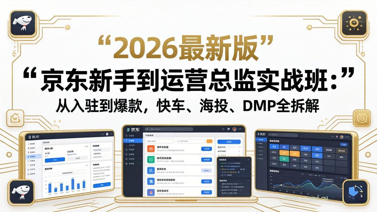 京东新手到运营总监实战班：从入驻到爆款，快车、海投、DMP全拆解，2026最新版-A5资源网