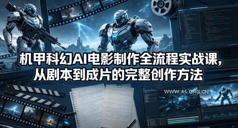 机甲科幻AI电影制作全流程实战课，从剧本到成片的完整创作方法-A5资源网