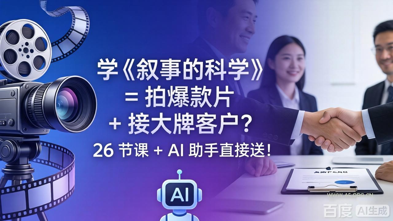 学《叙事的科学》= 拍爆款片 + 接大牌客户？26 节课 + AI 助手直接送！-A5资源网