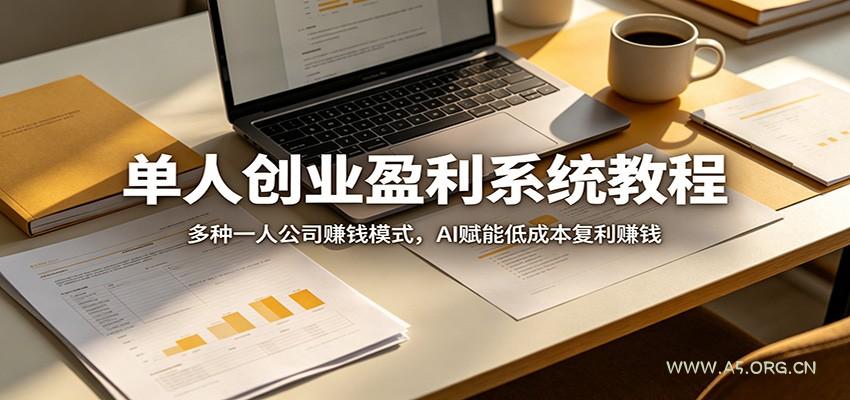 单人创业盈利系统教程：多种一人公司赚钱模式，AI赋能低成本复利赚钱-A5资源网