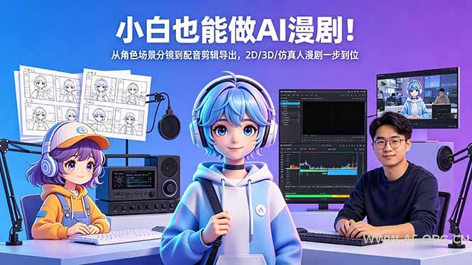 小白也能做AI漫剧！从角色场景分镜到配音剪辑导出，2D/3D/仿真人漫剧一步到位-A5资源网