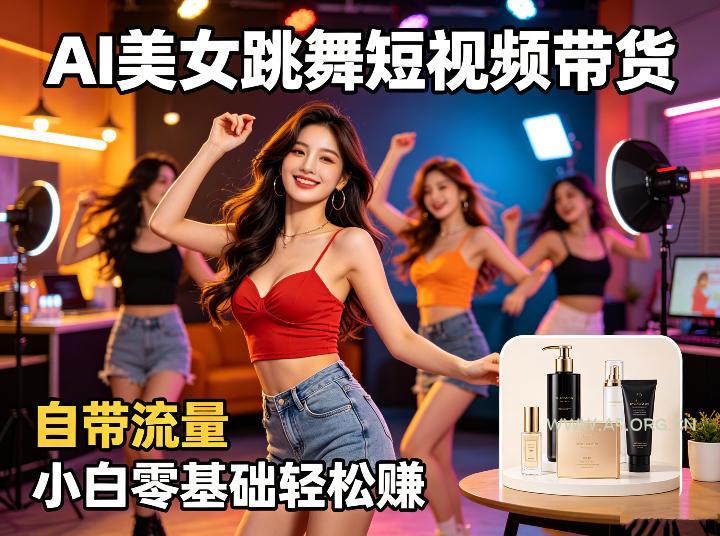 AI美女跳舞短视频带货：自带流量，小白零基础轻松賺，详细拆解-A5资源网