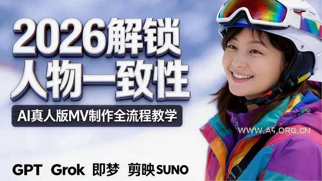 2026独创解锁人物一致性：AI真人版MV制作，不讲空话，不拼概念，全流程实操-A5资源网