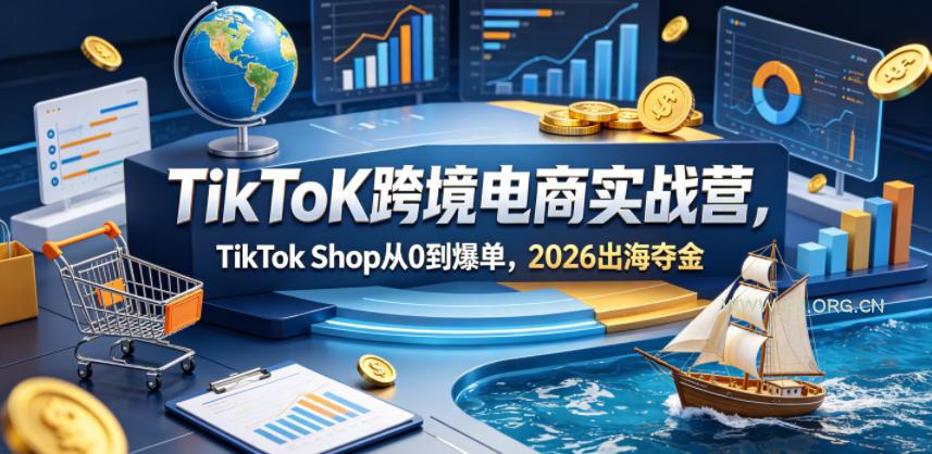TikToK跨境电商实战营，TikTok Shop从0到爆单，2026出海夺金-A5资源网