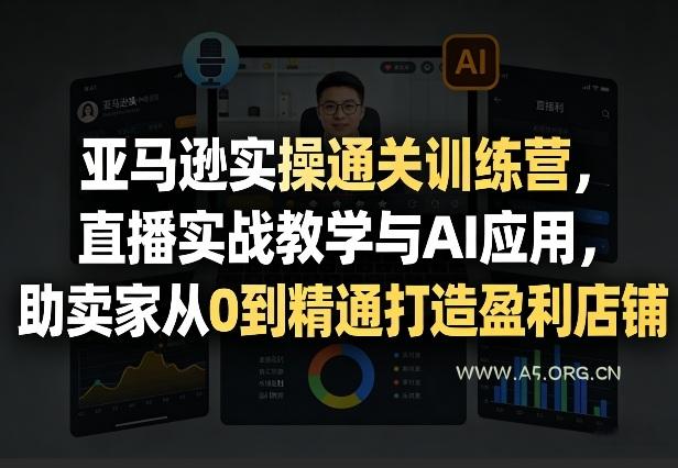 亚马逊实操通关训练营，直播实战教学与AI应用，助卖家从0到精通打造盈利店铺(更新5月8日)-A5资源网