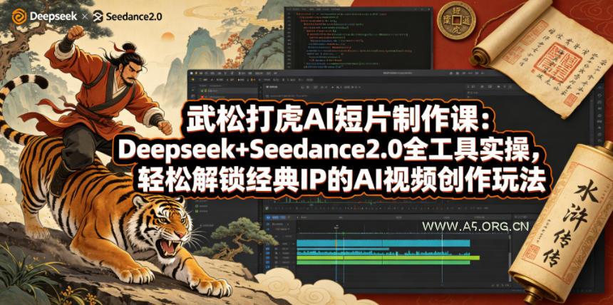 武松打虎AI短片制作课：Deepseek+Seedance2.0全工具实操，轻松解锁经典IP的AI视频创作玩法-A5资源网