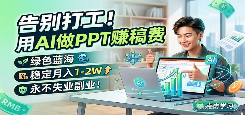 告别打工！用AI做PPT赚稿费，绿色蓝海，稳定月入1-2W，永不失业副业！-A5资源网