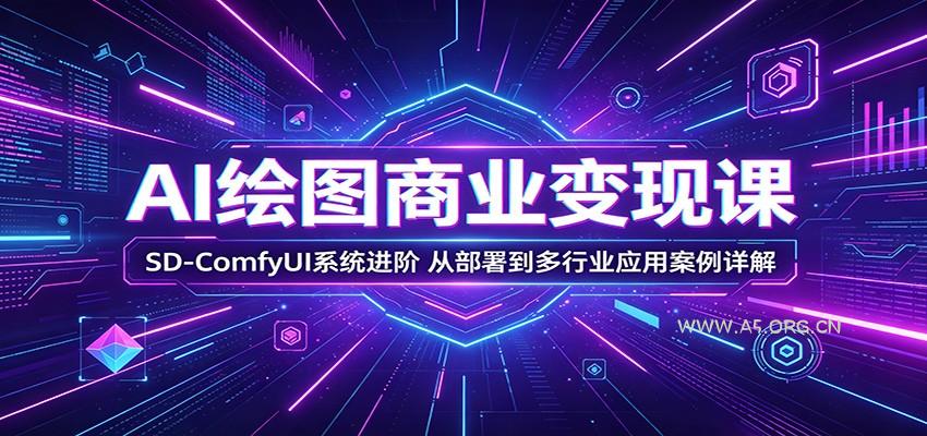AI绘图商业变现课:SD-ComfyUI系统进阶,从部署到多行业应用案例详解-A5资源网