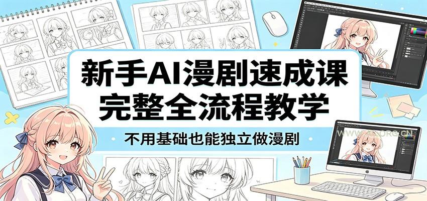 新手AI漫剧速成课:完整全流程教学,不用基础也能独立做漫剧-A5资源网