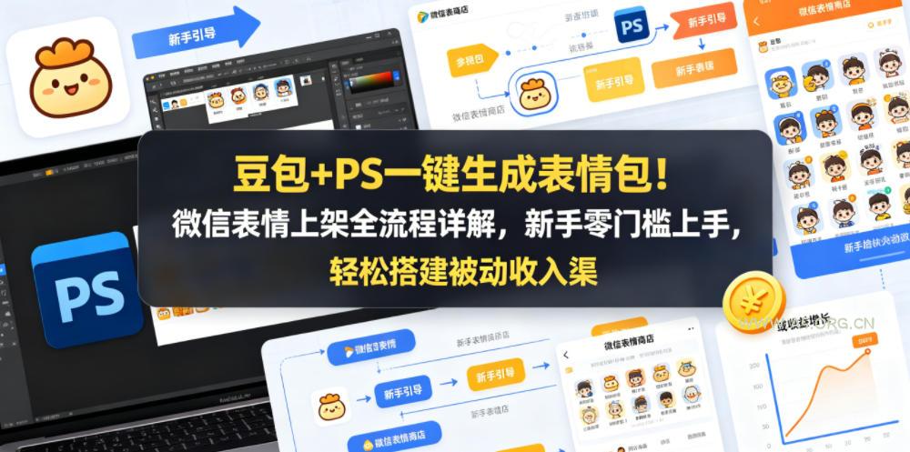 豆包+PS一键生成表情包！微信表情上架全流程详解，新手零门槛上手，轻松搭建被动收入渠道-A5资源网