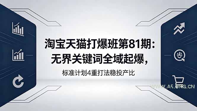淘宝天猫打爆班第81期:无界关键词全域起爆,标准计划4重打法稳投产比-A5资源网