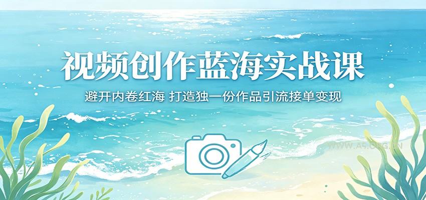 视频创作蓝海实战课：避开内卷红海，打造独一份作品引流接单变现-A5资源网