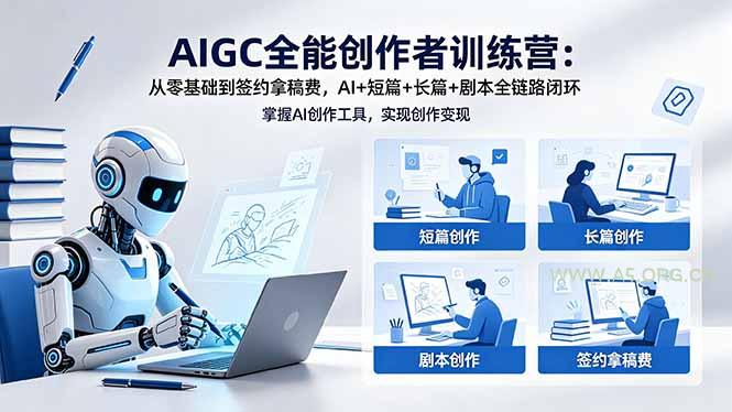 AIGC全能创作者训练营：从零基础到签约拿稿费，AI+短篇+长篇+剧本全链路闭环-A5资源网