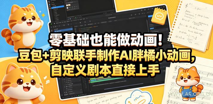 零基础也能做动画!豆包+剪映联手制作AI胖橘小动画,自定义剧本直接上手 - A5资源网 零基础也能做动画!豆包+剪映联手制作AI胖橘小动画,自定义剧本直接上手
